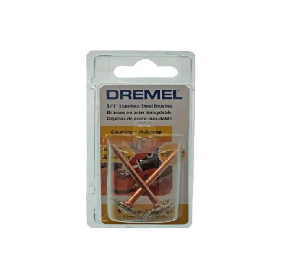 CEPILLO ACERO INOXIDABLE 3/4" 2 PZAS PARA DREMEL MOD. 530-02 REF. 864192 / 26150530AC MARCA DREMEL