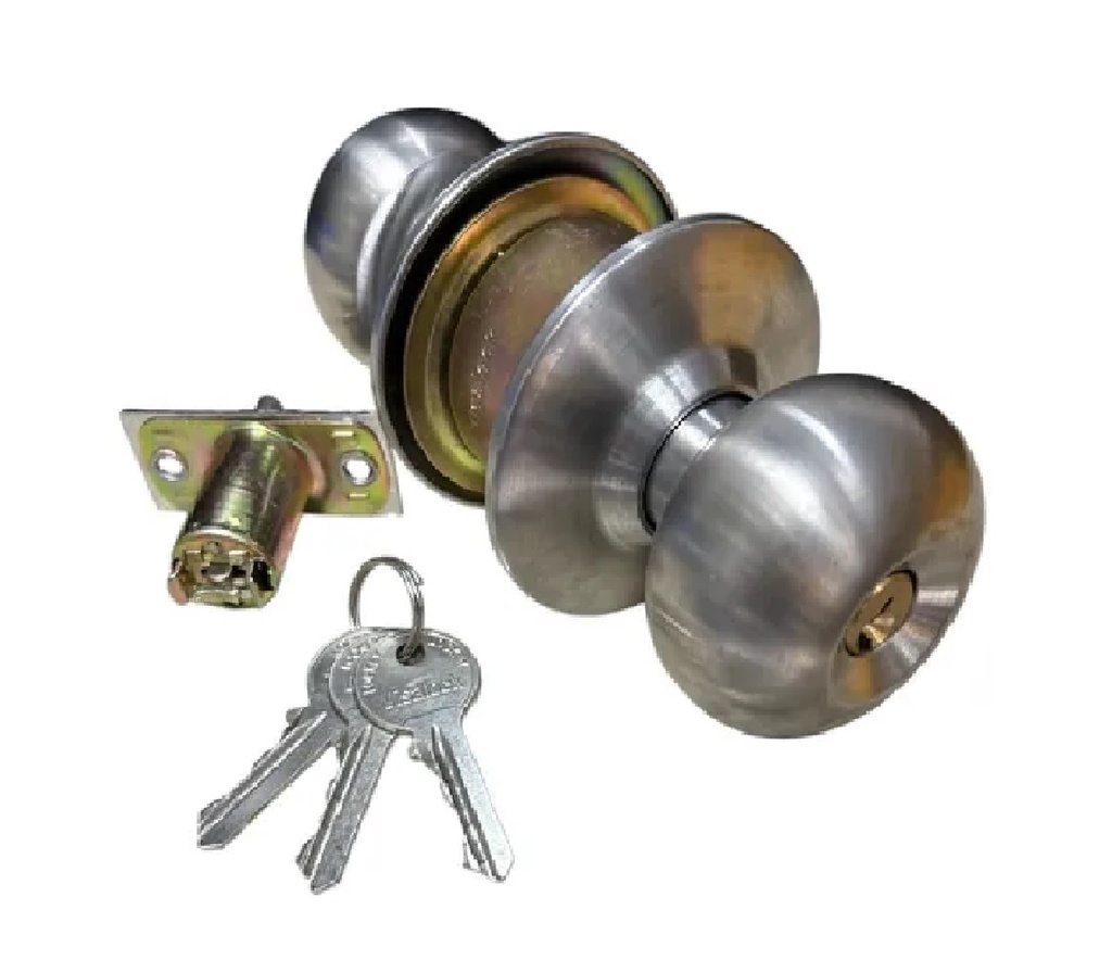 CERRADURA DE POMO / BOLA DORMITORIO C/LLAVE MOD SS304 SUSTIYE 626 REF. 91003205 / 034144 VISALOCK