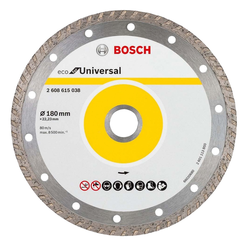 DISCO DE CORTE DIAMANTADO TURBO 7" X 7/8" 180X22.23MM REF. 2608615038 / 875103 / 857154 MARCA BOSCH