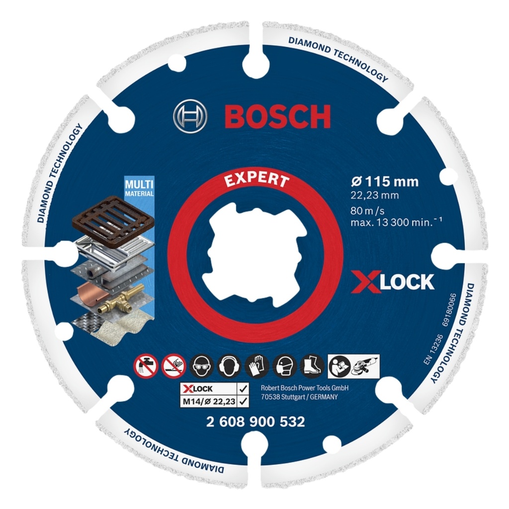DISCO DE CORTE DIAMANTADO SEG. 4 1/2 X 7/8" 115 X 22 MM P/CORTE DE HIERRO REF. 36811 / 875260 BOSCH