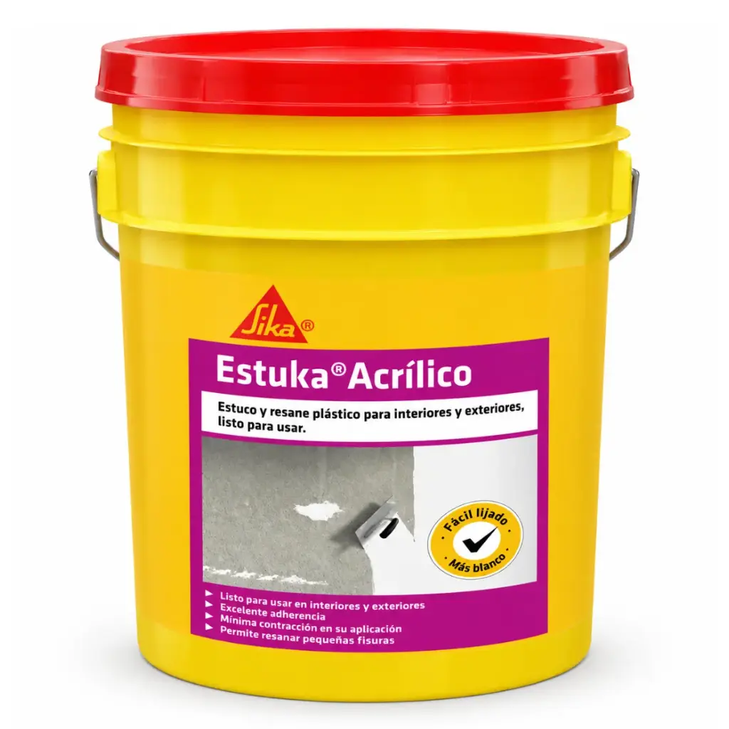 ESTUKA ACRILICO PAILA 4GL 20 GK / PAILA PASTA PROFESIONAL DE ALTO DESEMPEÑO REF. 218251 MARCA SIKA