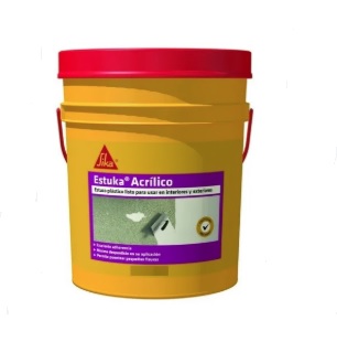 ESTUKA ACRILICO PAILA 4GL 20 GK / PAILA PASTA PROFESIONAL DE ALTO DESEMPEÑO REF. 218251 MARCA SIKA