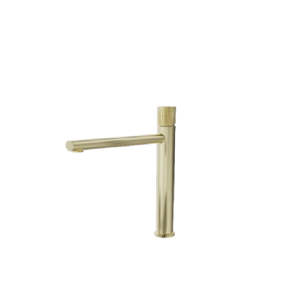 GRIFERIA MONOMANDO ALTO P/ LAVAMANO ACERO INOX SERIE FUTURA D´OR RAD / DORADO REF NVGRI5631 NOVA