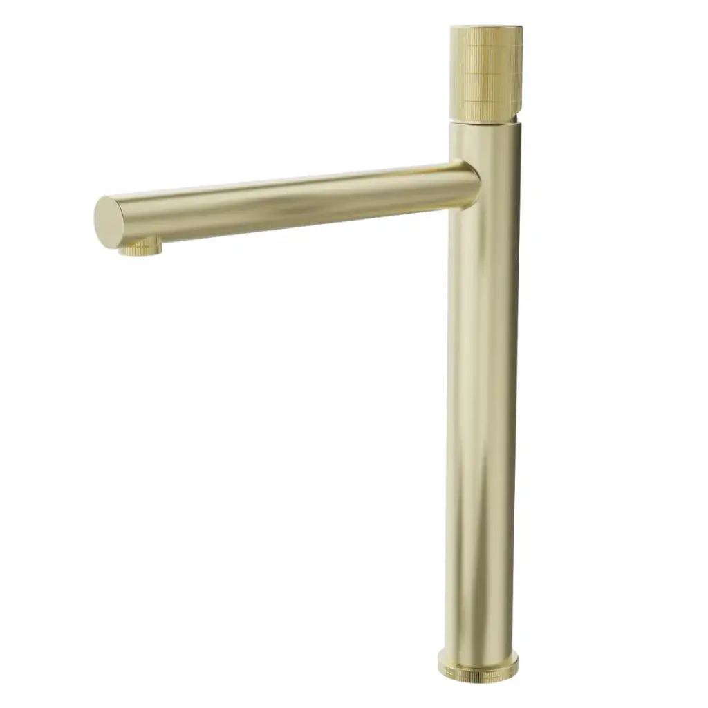 GRIFERIA MONOMANDO ALTO P/ LAVAMANO ACERO INOX SERIE FUTURA D´OR RAD / DORADO REF NVGRI5631 NOVA