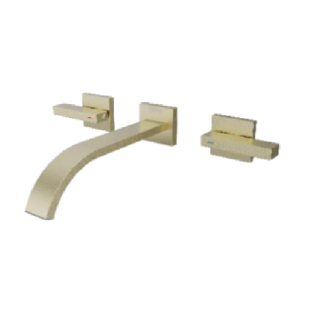 GRIFERIA MONOMANDO EMPOTRADO ACERO INOX LAVABO 3 PZAS SERIE KUBE D´OR / DORADO REF. NVGRI9856 NOVA