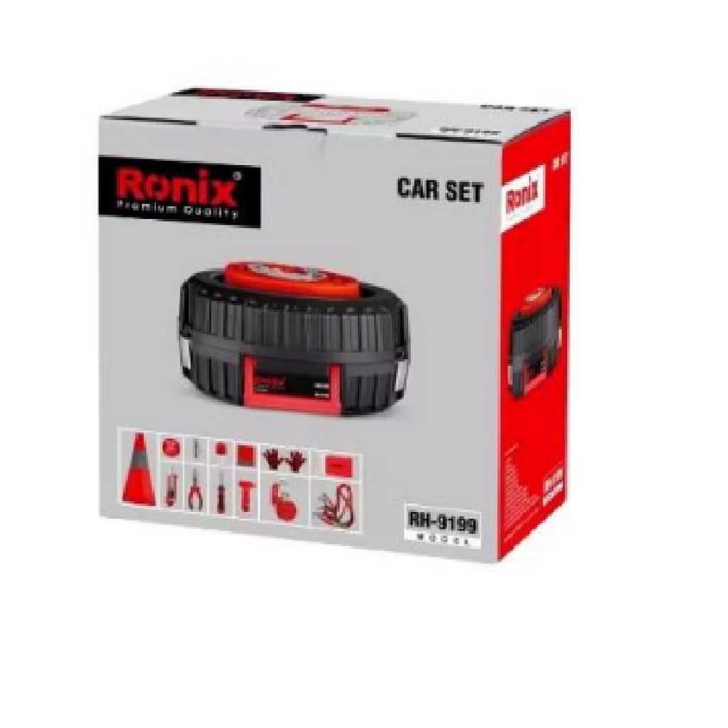 KIT DE EMERGENCIA PARA VEHICULOS 13 PZAS REF. RH-9199 / 512405 MARCA RONIX
