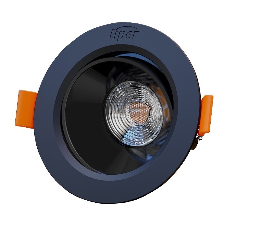 LAMPARA LED SPOT BASCULANTE REDONDO 7W 2700K 630LM 100/285V C/NEGRO REF. LP-CL07G01-YB27 MARCA LIPER