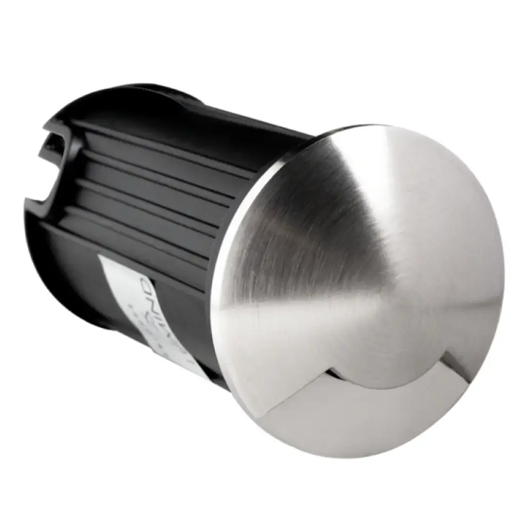 LAMPARA LED DE PISO - PARED INTEGRADO 1W 3000K IP67 42X78MM REDONDO PLATEADO-NEGRO REF. LUM-508-R LUMIND