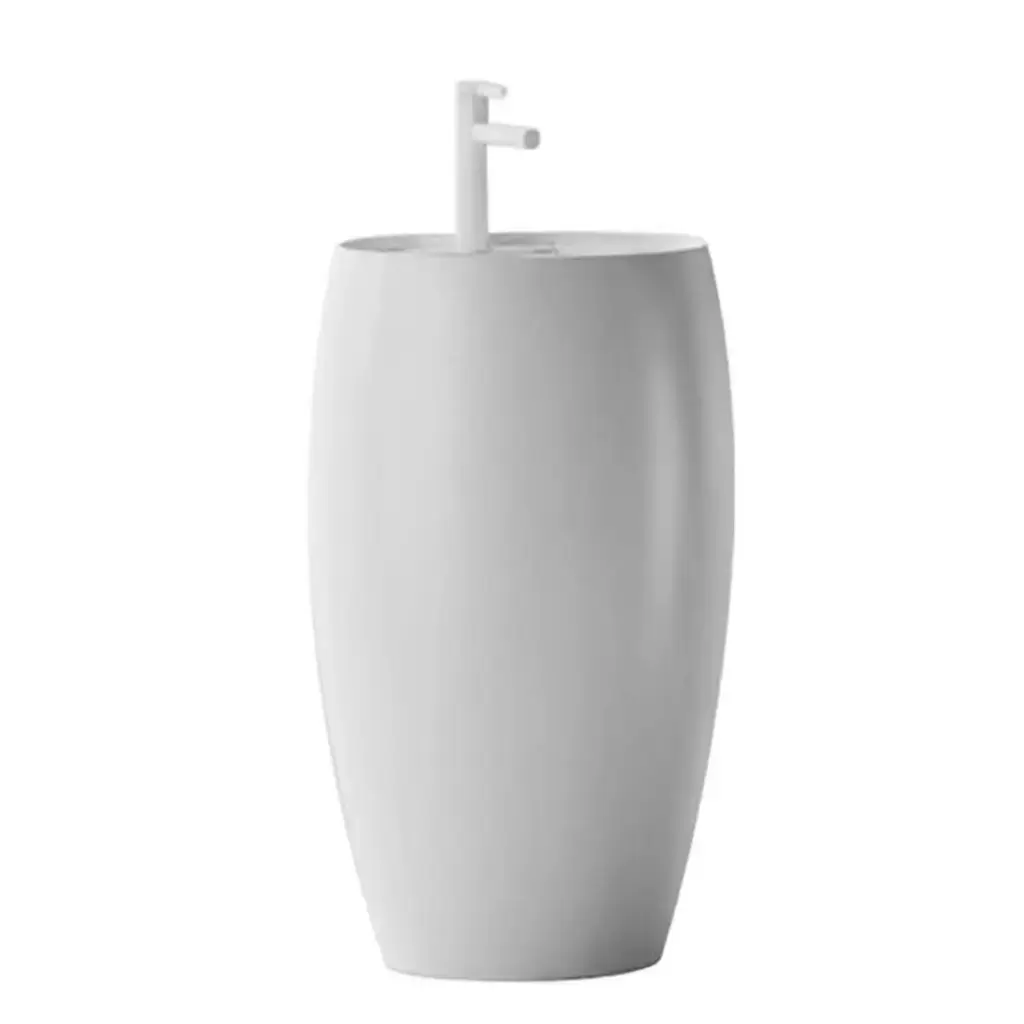 LAVAMANOS DE PEDESTAL / COLUMNA REDONDO 59 X 48  X 85 CM COLOR BLANCO LAV-1503 MARCA UNIQUE