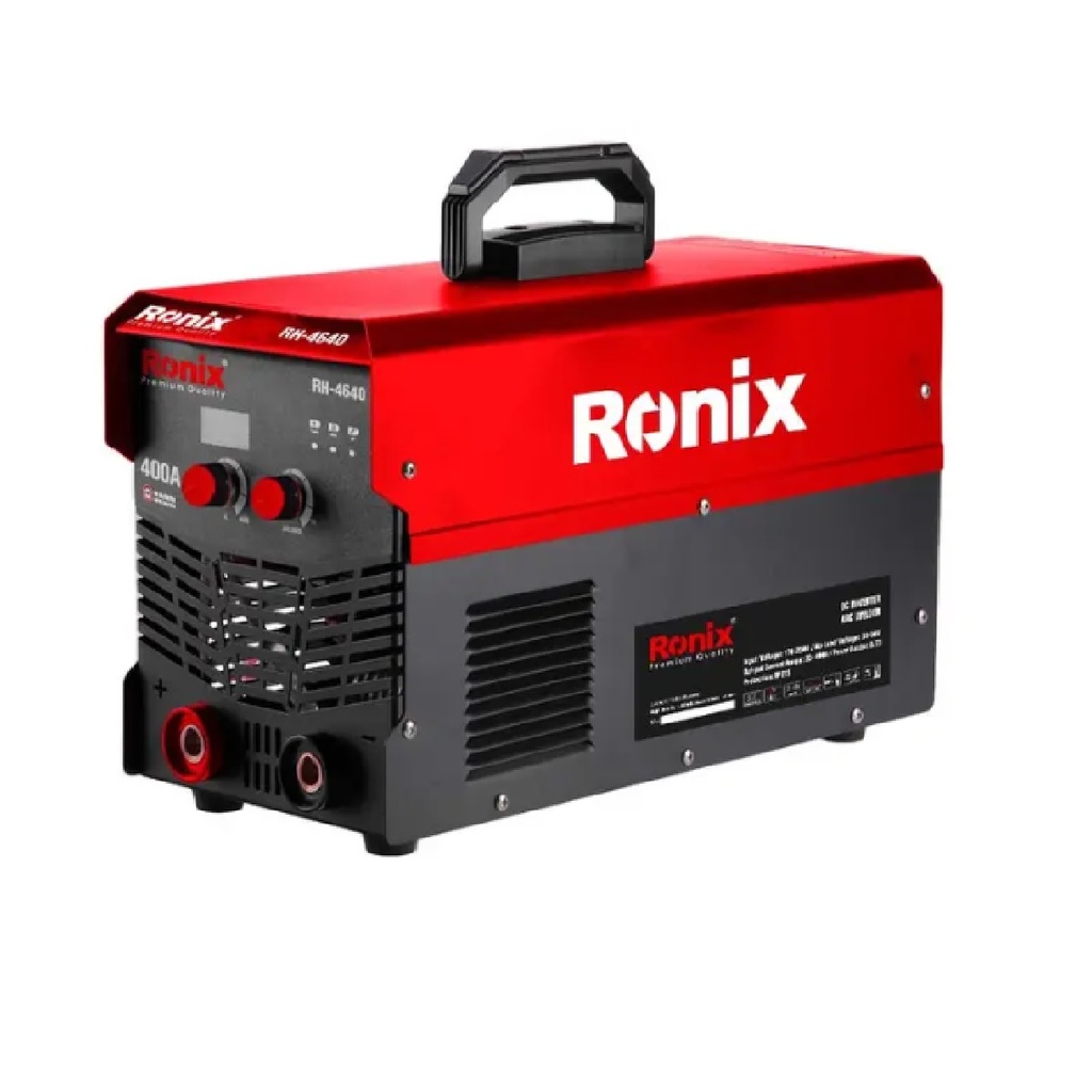 MAQUINA SOLDAR INVERTER DC 400AMP 170-250V CAB-TIERRA-PINZA-CARETA-CEP REF. RH-4640 MARCA RONIX