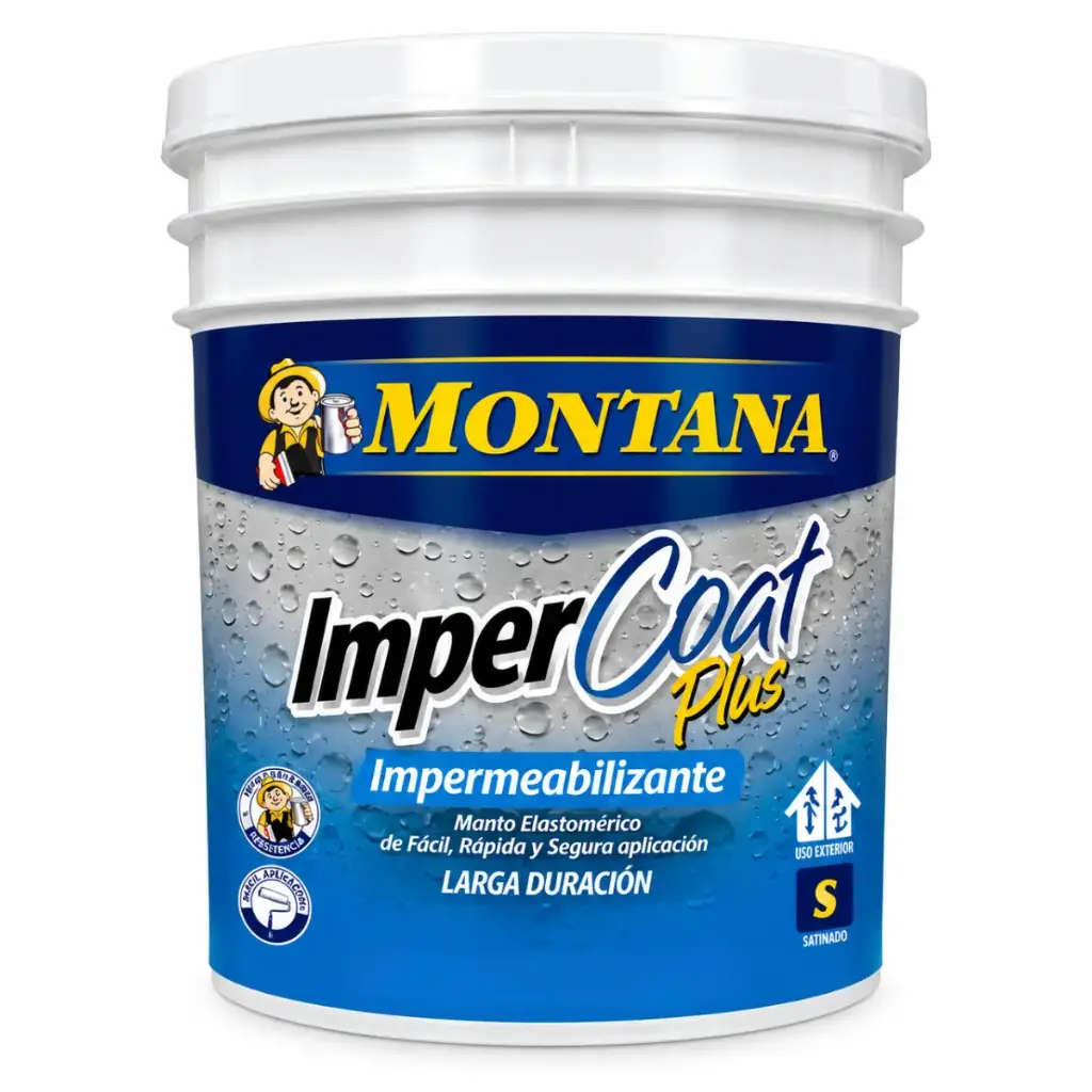 PINTURA ELASTOMERICA IMPERMEABILIZANTE IMPERCOAT PLUS CUÑETE 4 GL REF. FA0-20410040 MARCA MONTANA