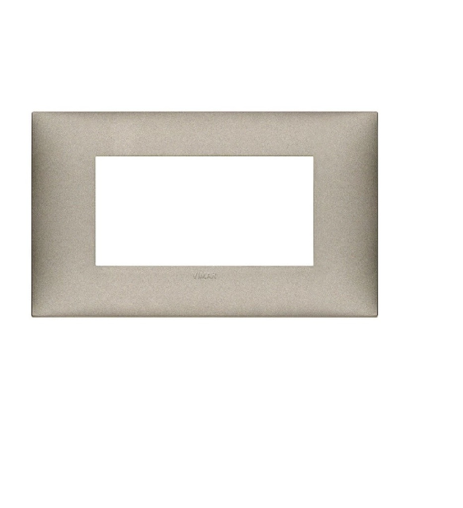 PLACA 4 MODULOS CENTRALES TECNOPOLIMERO SERIE NEVE UP COLOR TITANIO MATE REF. 09674.23 MARCA VIMAR