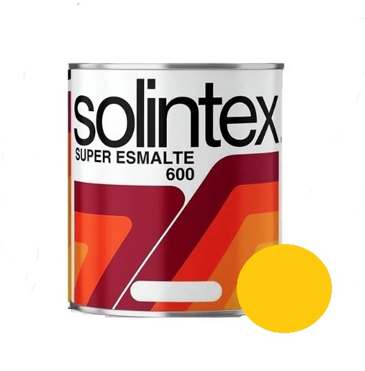 PINTURA SUPER ESMALTE BRILLANTE 600 SECADO RAPIDO 1 GL COLOR AMARILLO REF. 615 MARCA SOLINTEX
