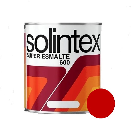 PINTURA SUPER ESMALTE BRILLANTE 600 SECADO RAPIDO 1 GL COLOR ROJO REF. 625 MARCA SOLINTEX