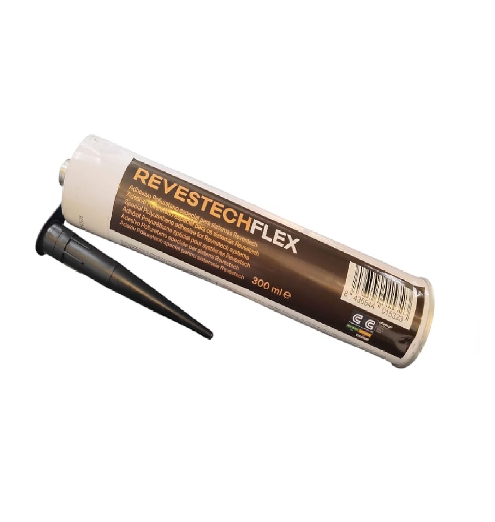 REVESTECH FLEX ADHESIVO P/UNION CARTUCHO 300 ML COLOR NEGRO (5 MT2 APROX) REF. 015323 REVESTECH