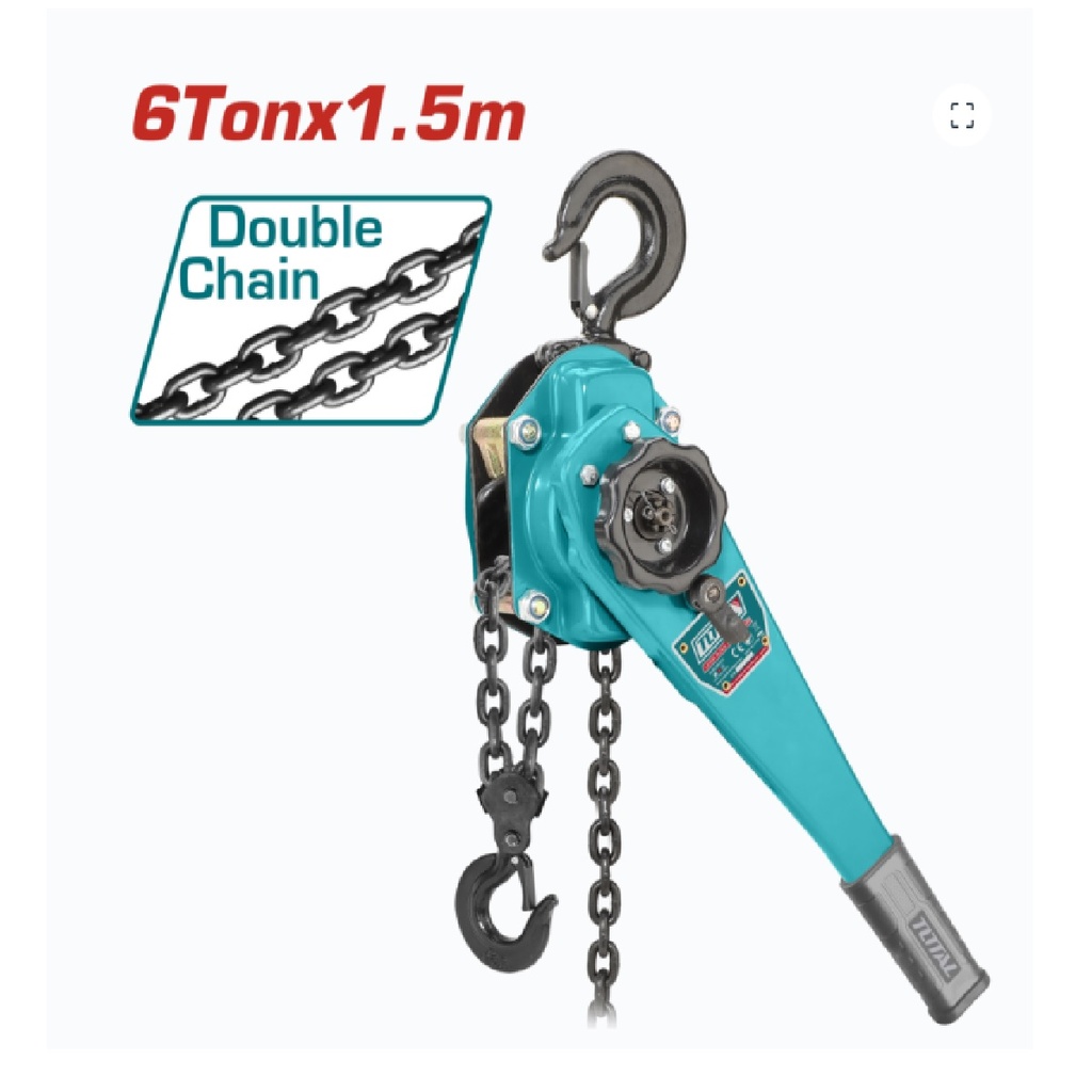 SEÑORITA DE PALANCA 6 TON 1.50 MTS DOBLE CADENA REF. THSLB6001 MARCA TOTAL TOOLS