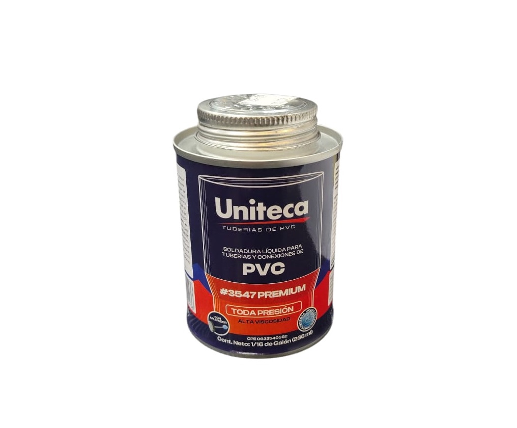 SOLDADURA  MULTIPROPOSITO / PEGA DE ALTA PRESION / CONDICIONES HUMEDAS / BAJO EL AGUA / ALTA VIZCOCIDAD #3547 1/16 DE GL 236 ML REF.001136 UNITECA