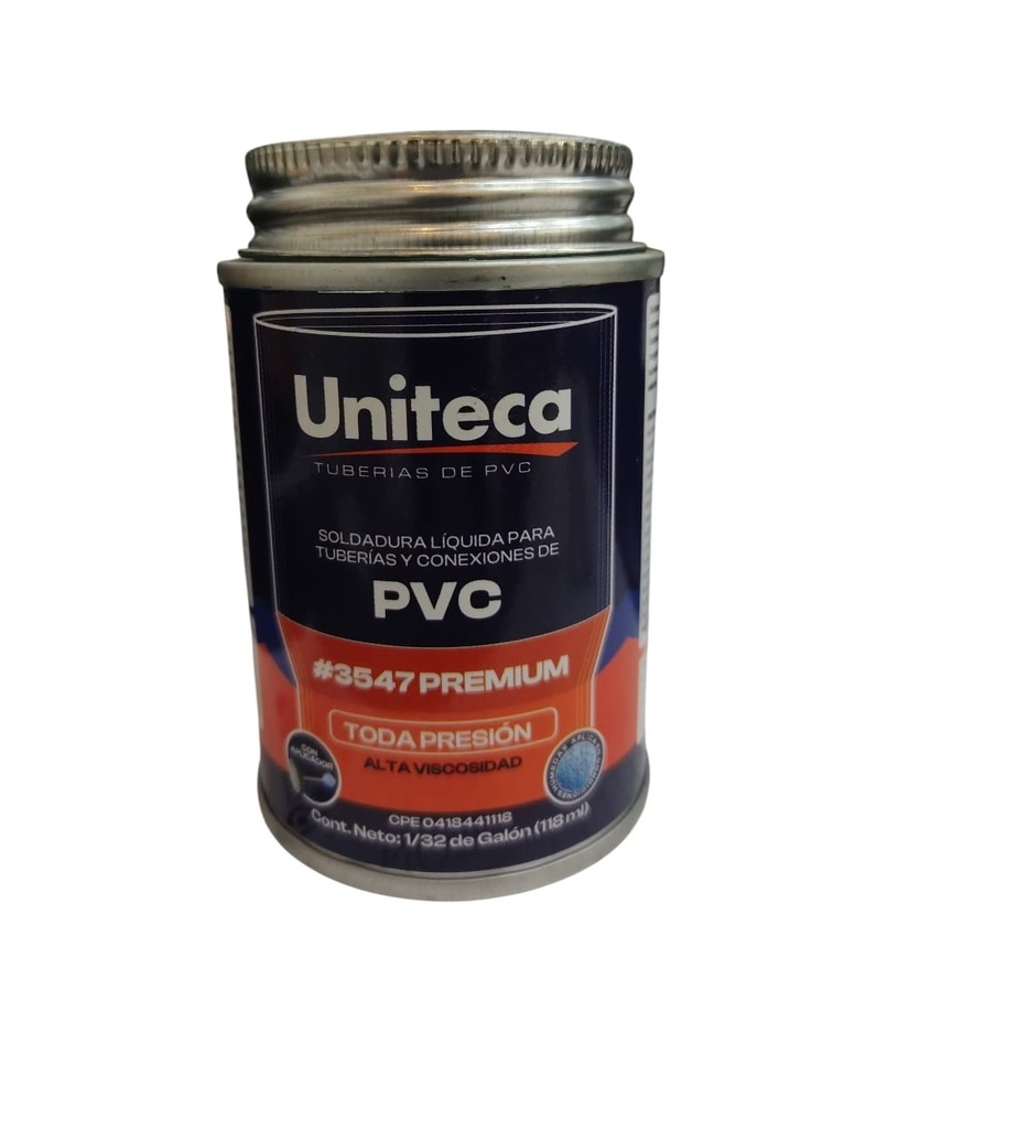 SOLDADURA / PEGA DE ALTA PRESION / CONDICIONES HUMEDAS #3547 1/8 DE GL 473 CM3 REF. P5498AP UNITECA