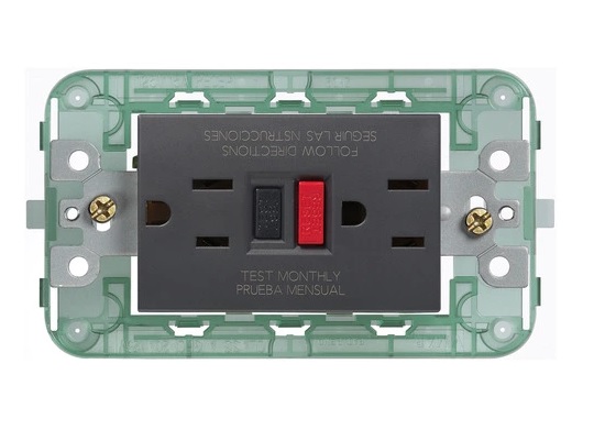 TOMA CORRIENTE DOBLE ( TACO ) 2P + TIERRA USA 15A 125V  NEVE UP CARBON MATT REF. 00296.CM VIMAR