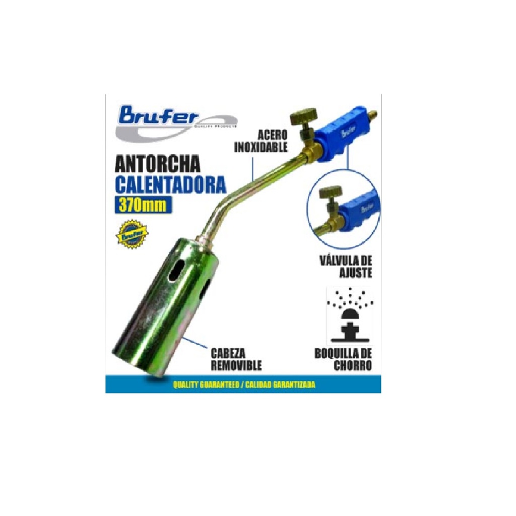 ANTORCHA PARA CALENTAR 370 MM DE ACERO INOXIDABLE SIN MANGUERA REF. 83104 / 504511 MARCA BRUFER