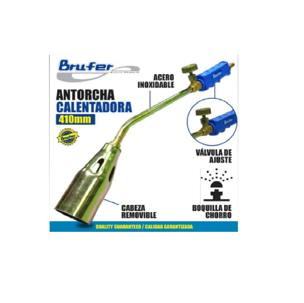ANTORCHA PARA CALENTAR 410 MM DE ACERO INOXIDABLE SIN MANGUERA REF. 83105 / 504528 MARCA BRUFER