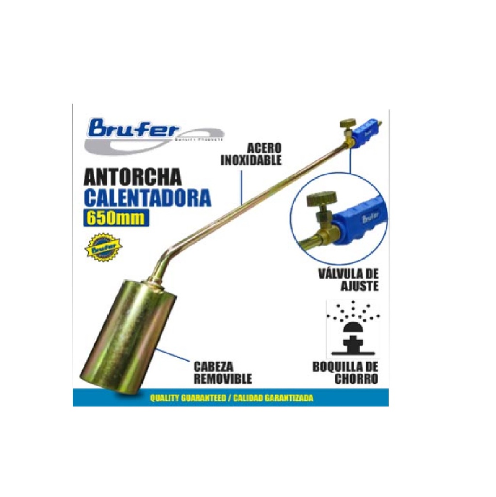 ANTORCHA PARA CALENTAR 650 MM DE ACERO INOXIDABLE SIN MANGUERA REF. 83106 / 504535 MARCA BRUFER