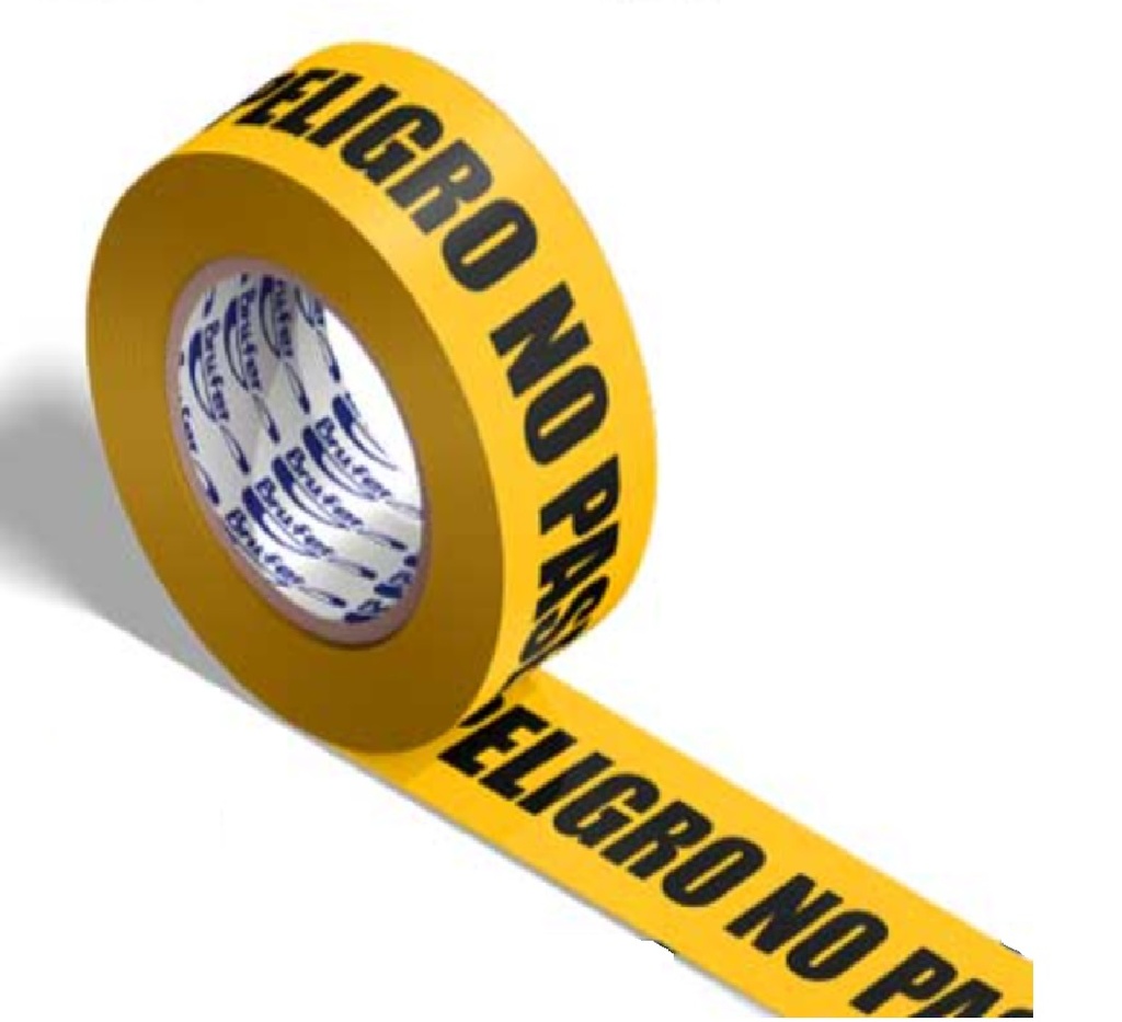CINTA DE SEGURIDAD AMARILLA "PELIGRO NO PASE" DE 3" DE ANCHO X 300MTS REF 221402A300 / 199264 BRUFER