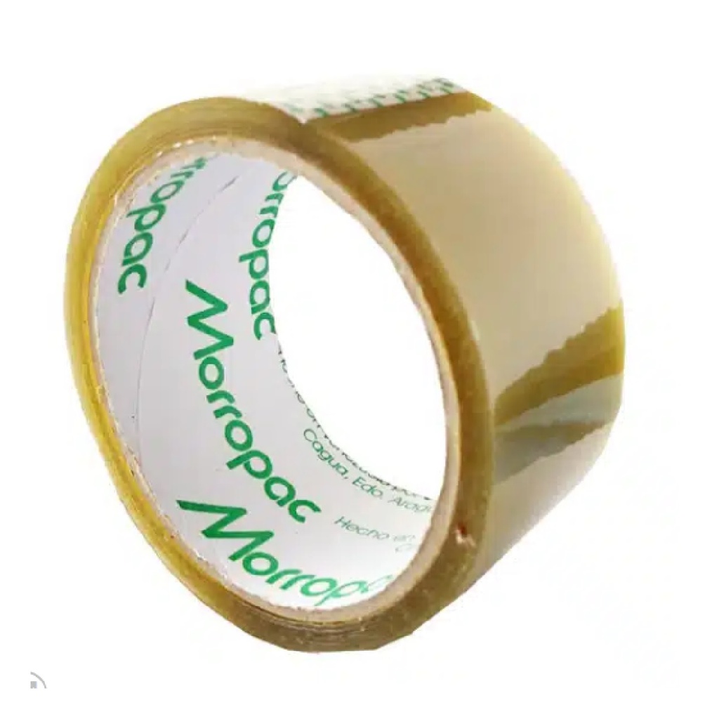 CINTA DE EMBALAR MORROPAC CAUCHO 48MM X 35MTS TRANSP. CORE VERDE REF. 2140PPT / 2410PAT COD. 500125 MARCA CELOVEN