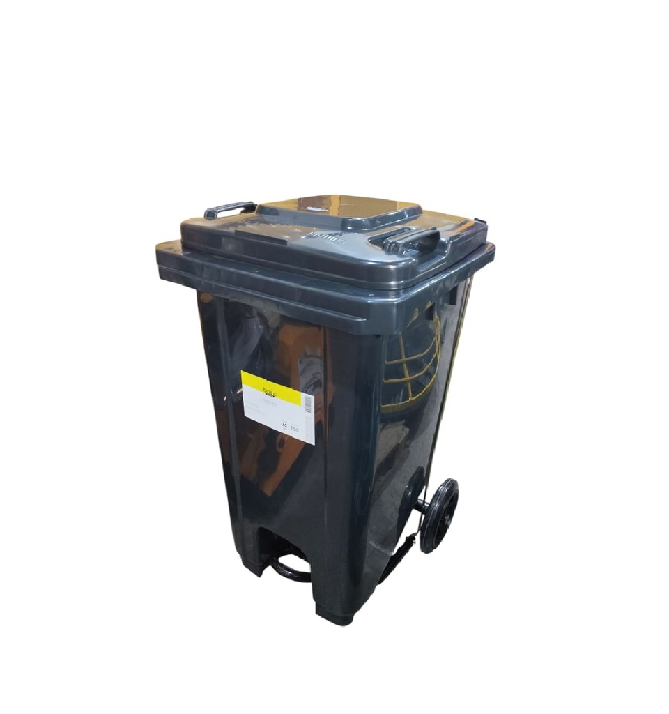 CONTENEDOR DE DESECHOS SOLIDOS 100 LTS C/RUEDAS Y PEDAL C. NEGRO REF 63-05-005 / 000002 BASIC LIVING