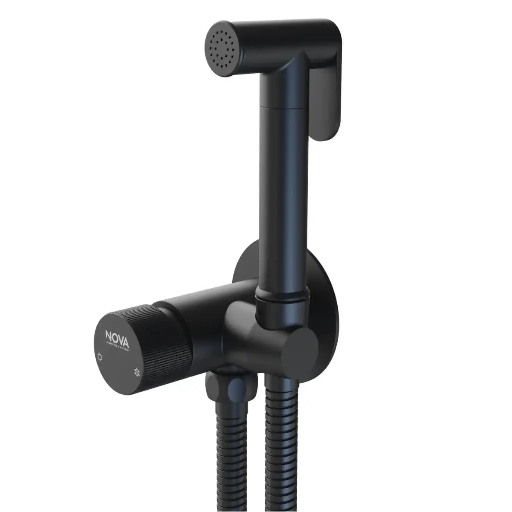 DUCHA TELEFONO DE MANO ACERO INOX C/MEZCLAD SERIE FUT NOIR RAD / NEGRO MAT REF. NVGRI5667 MARCA NOVA