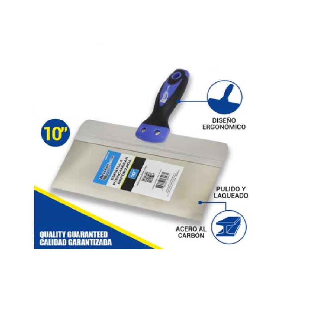 ESPATULA PARA ENCAMISAR REFORZADA 10" MANGO PLASTICO REF. 220102-2 / 579081 MARCA BRUFER