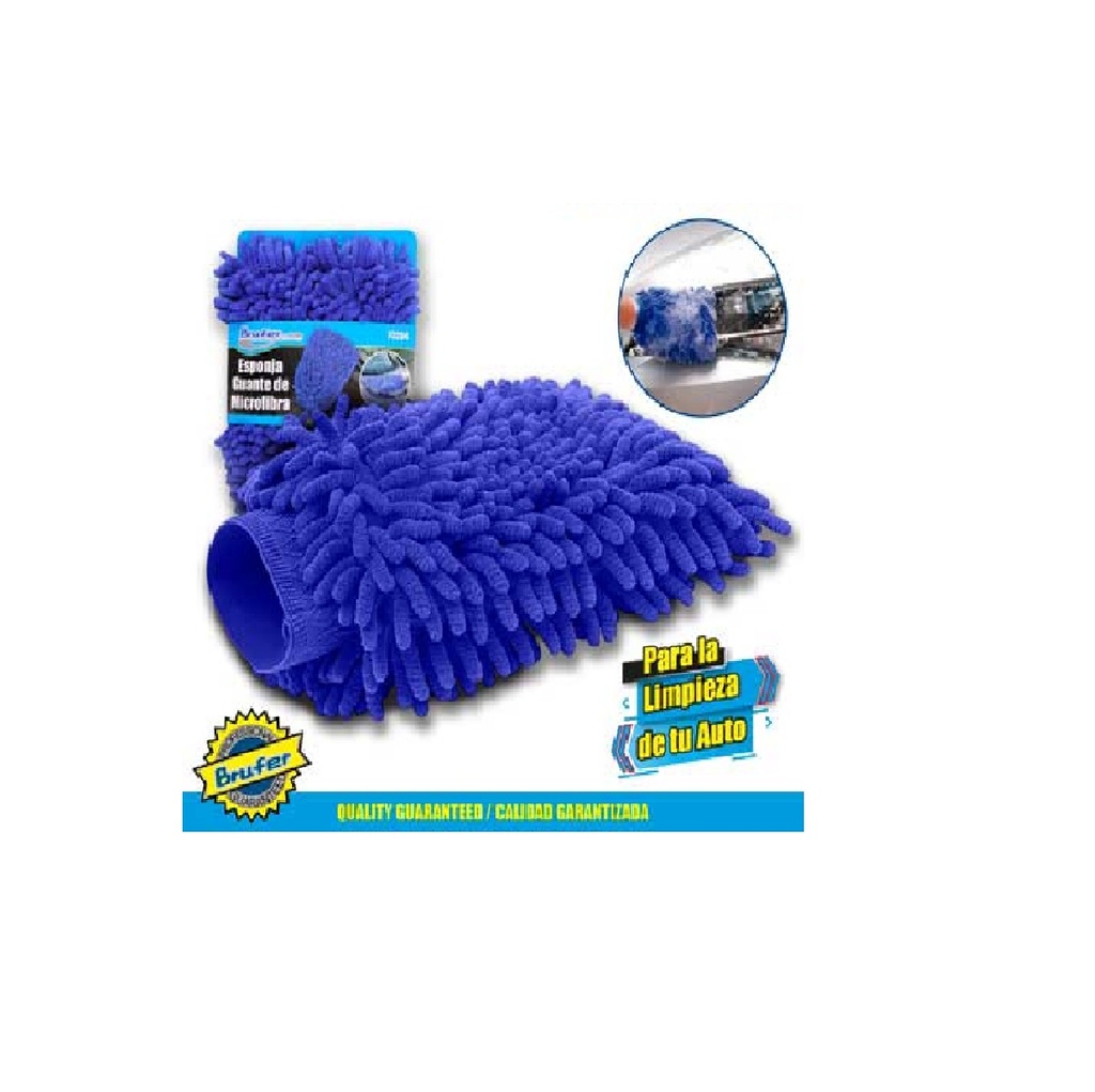 ESPONJA / GUANTE DE MICROFIBRA 31 X 18 CM AZUL REF. 73254 / 198724 MARCA BRUFER