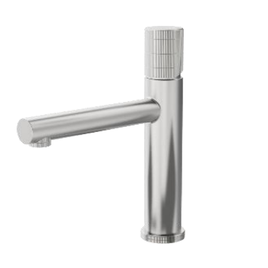 GRIFERIA MONOMANDO BAJO P/ LAVAMANO ACERO INOX SERIE FUTURA BRUSHED RAD / CROMADO REF NVGRI5622 NOVA