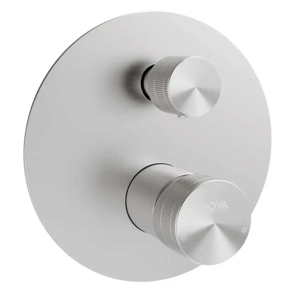 GRIFERIA MONOMANDO EMPOTRADO DE BAÑO DOS VIAS SERIE FUTURA BRUS RAD / CROM REF. NVGRI5625 MARCA NOVA