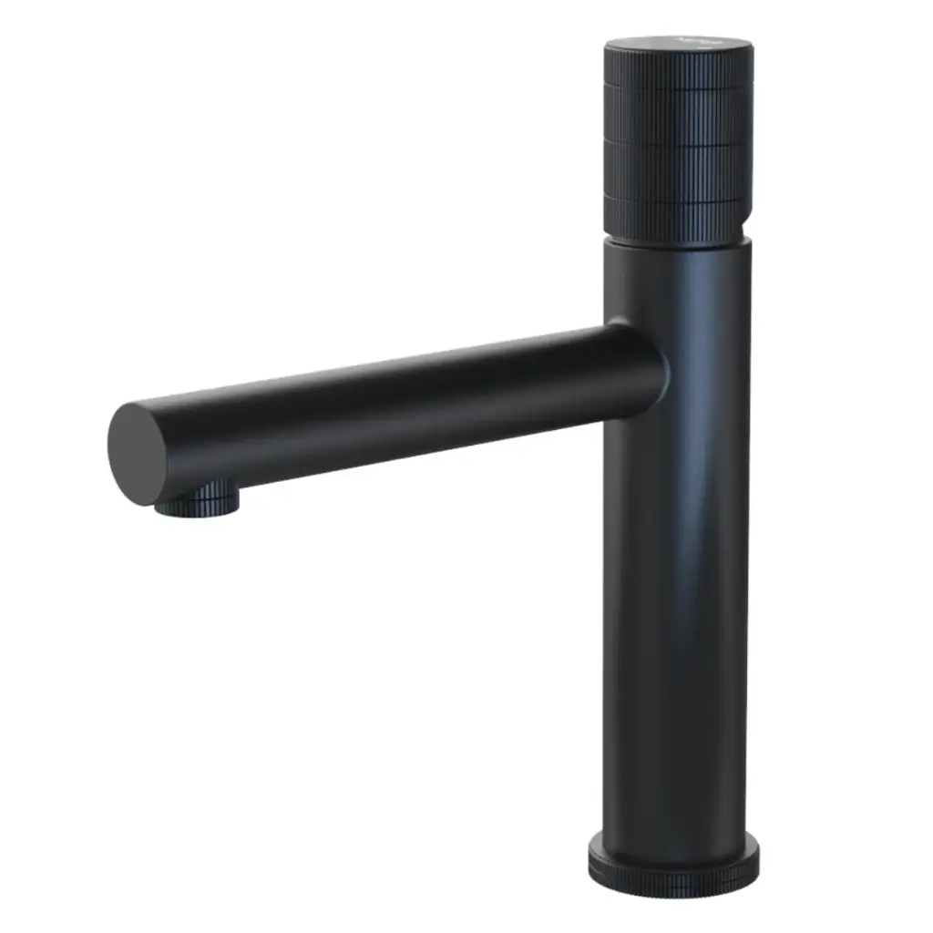 GRIFERIA MONOMANDO BAJO P/ LAVAMANO ACERO INOX SERIE FUTURA NOIR RAD / NEGRO MATE REF NVGRI5662 NOVA