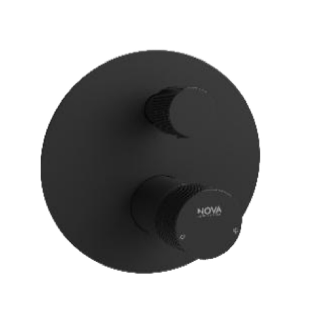 GRIFERIA MONOMANDO EMPOTRADO DE BAÑO DOS VIAS SERIE FUT NOIR RAD / NEG MAT REF. NVGRI5665 MARCA NOVA