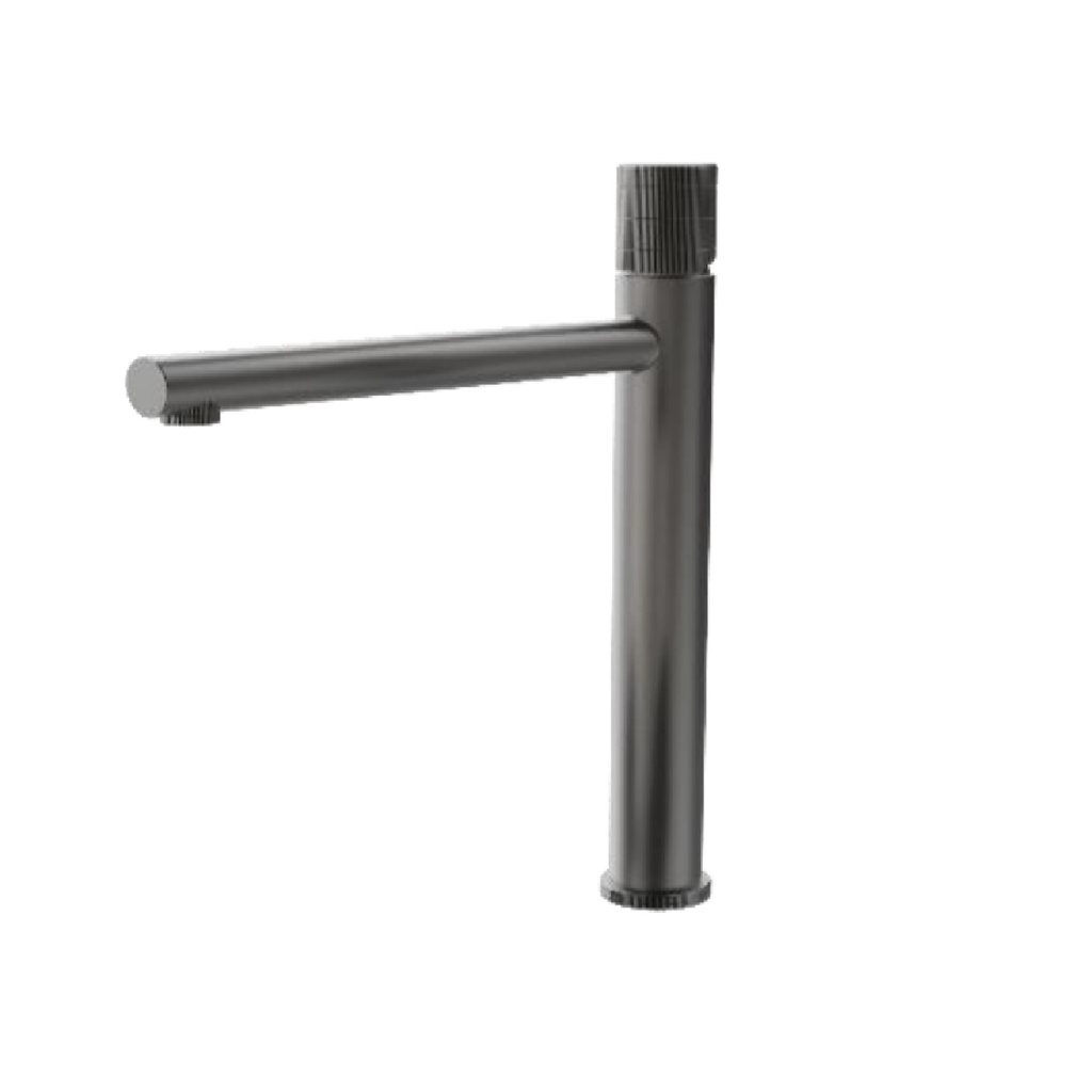 GRIFERIA MONOMANDO ALTO P/ LAVAMANO ACERO INOX SERIE FUTURA ANTHRACITE RAD / GRIS REF NVGRI5671 NOVA