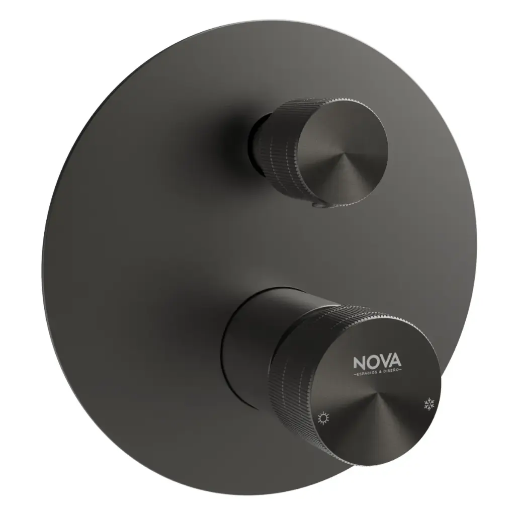 GRIFERIA MONOMANDO EMPOTRADO DE BAÑO DOS VIAS SERIE FUTURA ANT RAD / NEGRO REF. NVGRI5675 MARCA NOVA