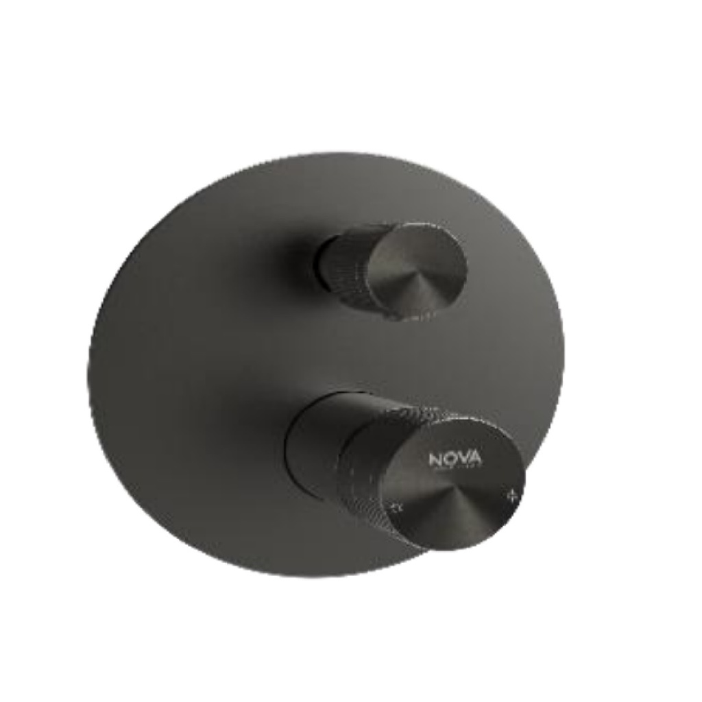 GRIFERIA MONOMANDO EMPOTRADO DE BAÑO DOS VIAS SERIE FUTURA ANT RAD / NEGRO REF. NVGRI5675 MARCA NOVA