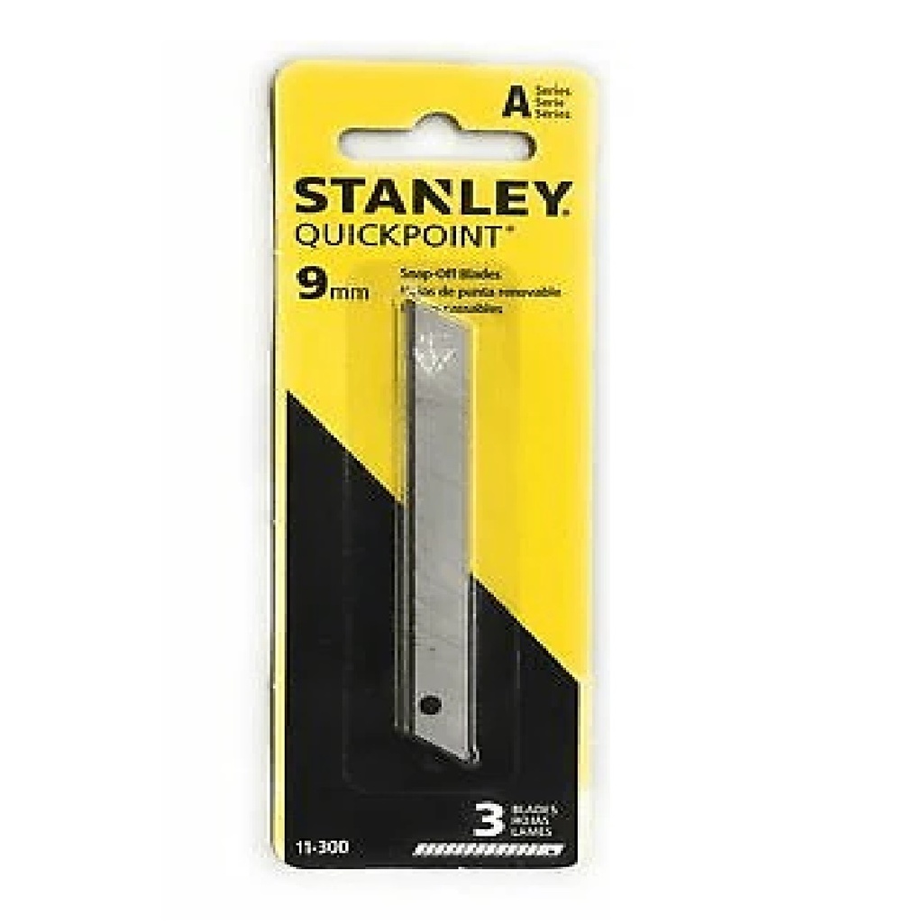 HOJA DE CUCHILLA PARA EXACTO SNAP-OFF / REPUESTO 9 MM X 3/8" 3 PZAS REF. 11-300 MARCA STANLEY