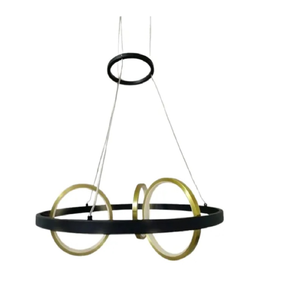 LAMPARA LED INTELIGENTE 3 AROS COLGANTE C/CR DIMERIZABLE 22W 2700K+6500K NEGRO REF. 005247 HEA LIGHT