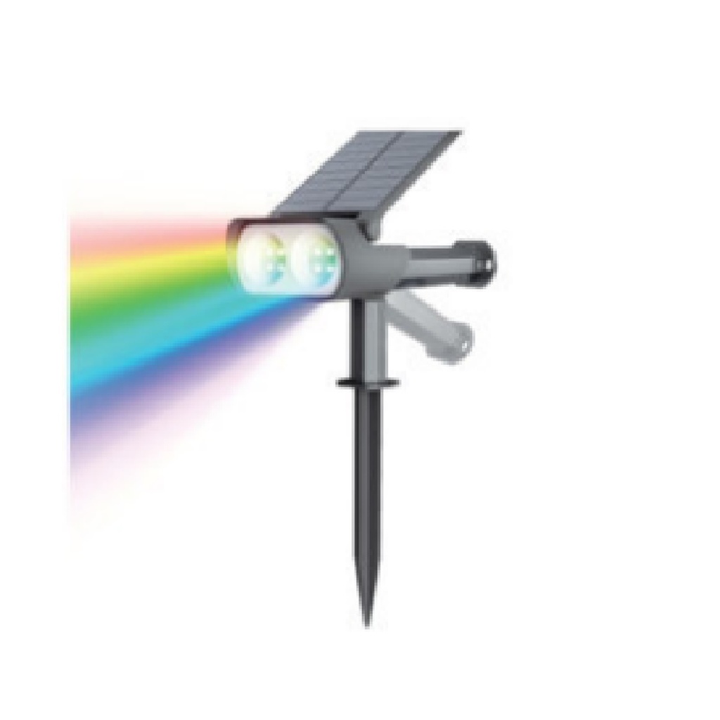 LAMPARA SOLAR PARA JARDIN RGBW 0.8W 3.7V IP65 PANEL SOLAR 5V 1.8W C/NEGRO REF.008064 MARCA HEA LIGHT