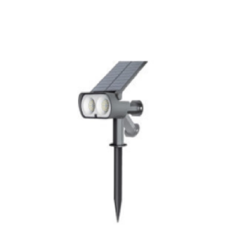 LAMPARA SOLAR P/ JARDIN RGBW 3CCT 1.5W 3.7V IP65 PANEL SOLAR 5.5V 1.8W C/NEGR REF. 008071 HEA LIGHT