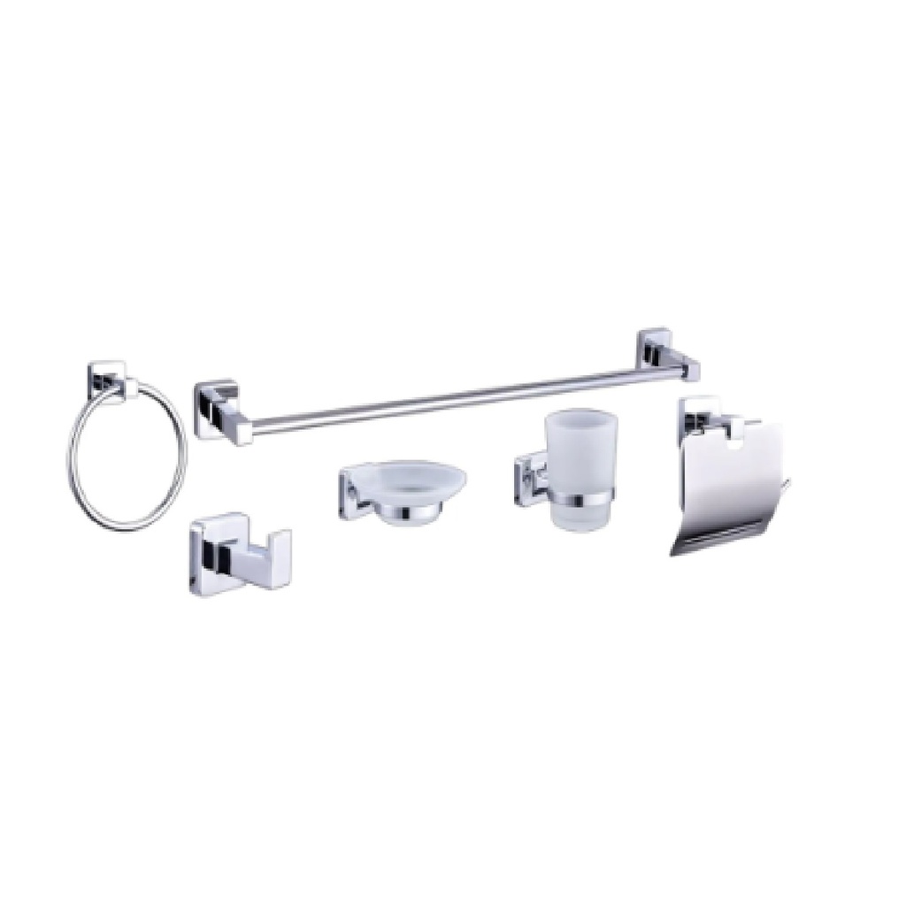 ACCESORIOS PARA BAÑO 6 PZAS MOD. 110 CROMO REF. GRI-1283 MARCA BELT-G