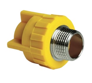 ADAPTADOR CON ROSCA MACHO DE 32 MM X 3/4" AMARILLO REF. DSB306A MARCA DONSEN