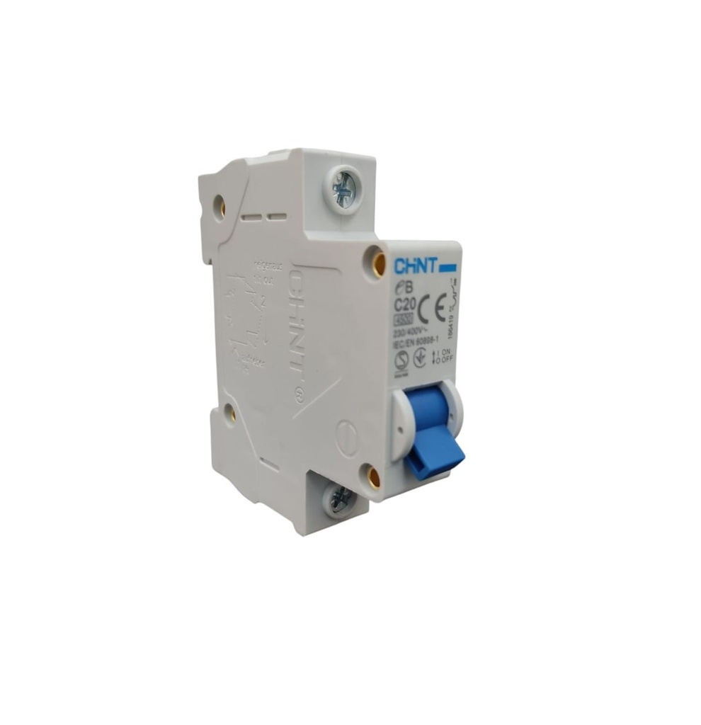 BREAKER TERMOMAGNETICO 1 X 20 AMP C. CURVE MOD. EB-C20 230 - 400 V REF. 314538 MARCA CHINT
