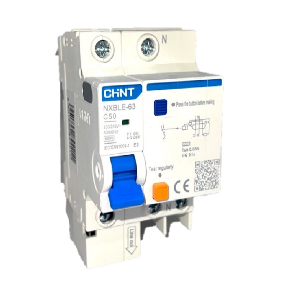 BREAKER DIFERENCIAL TERMOMA. 1P + 1N 230 V 30 AMP  CURVE MOD. NXBLE-63-1-C32 REF. 844198 MARCA CHINT