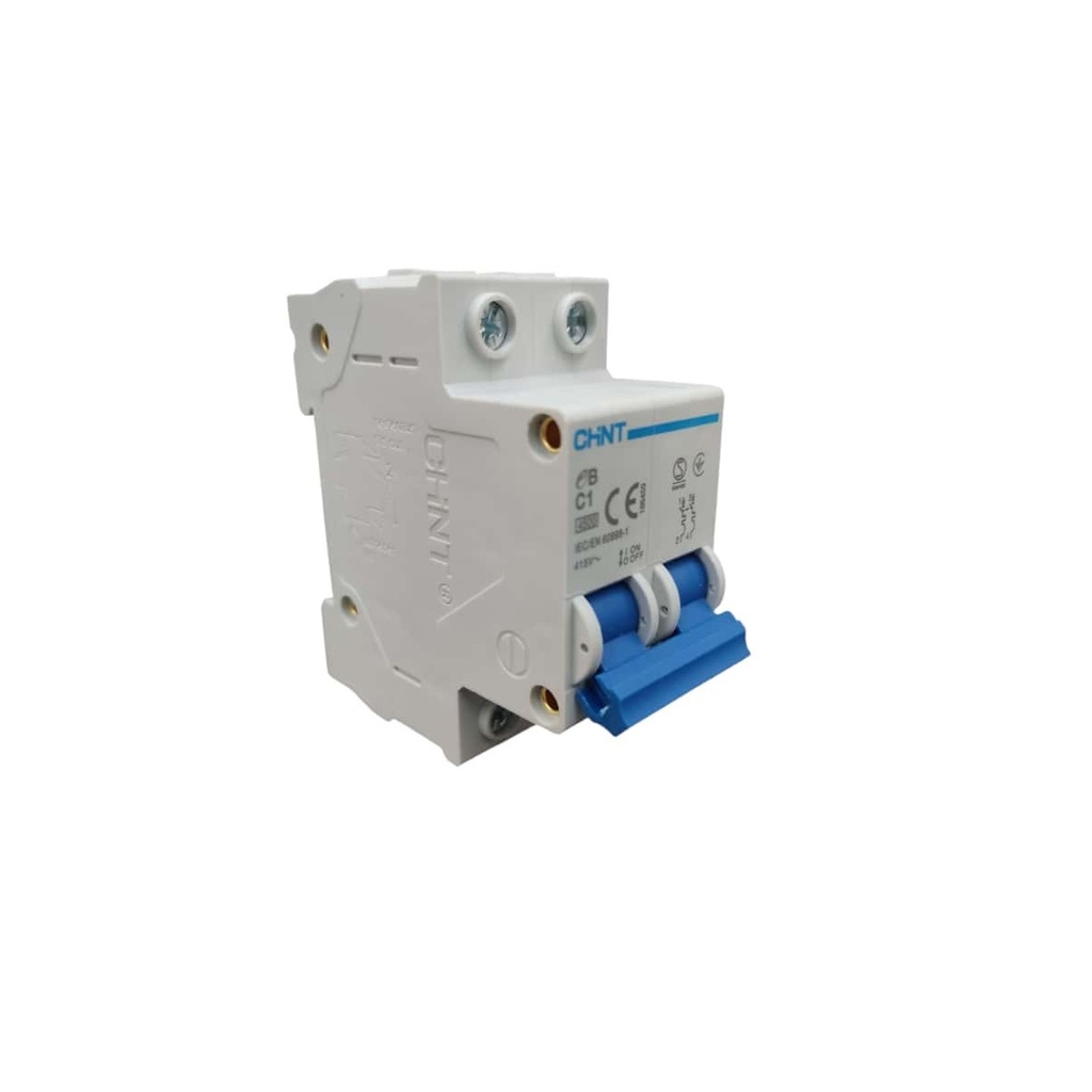 BREAKER TERMOMAGNETICO 2 X 1 AMP C. CURVE MOD. EB-C1 415 V REF. 314934 MARCA CHINT