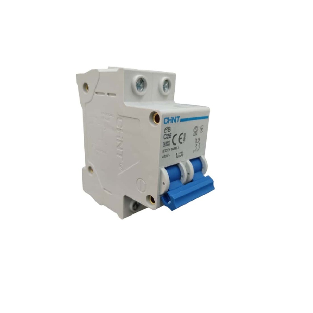 BREAKER TERMOMAGNETICO 2 X 25 AMP C. CURVE MOD. EB-C25 400 V REF. 315023 MARCA CHINT