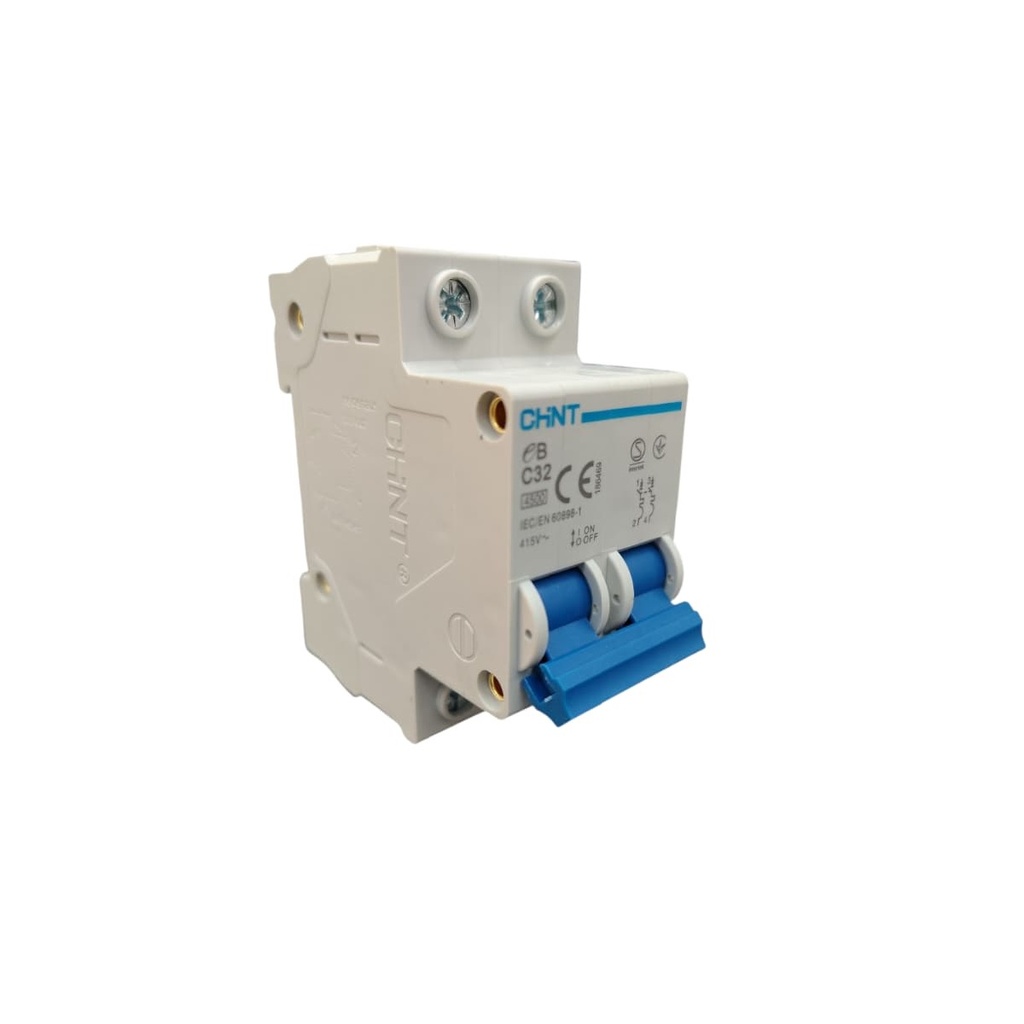 BREAKER TERMOMAGNETICO 2 X 32 AMP C. CURVE MOD. EB-C32 415 V REF. 315030 MARCA CHINT